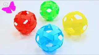 Antistress ball made of strips of paper / Origami ball