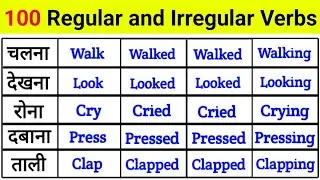 100 Regular & Irregular Verbs in English | Verb Forms in English | Verb Forms in English V1 V2 V3 V4
