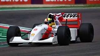 Sebastian Vettel drives Ayrton Senna’s Mclaren MP4/8 on raceday in Imola | Track Footage