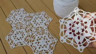 ВЯЗАНИЕ КРЮЧКОМ мотивов по схеме  Beautiful Flower Crochet Pattern Knitting Tutorial for beginners