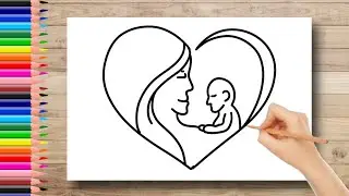 Mother and child drawing for mothers day