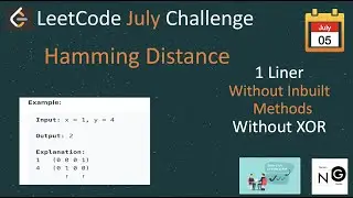 hamming distance | hamming distance leetcode | leetcode 461 | Without XOR | XOR 1 Liner |