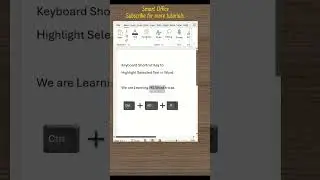 Keyboard Shortcut to Highlight Selected Text in MS Word #msword#shorts