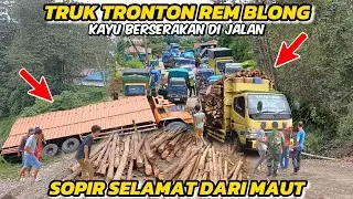 Batu Jomba Di Landa Hujan | Truk Tronton Rem Blong Hingga Terbalik #batujomba