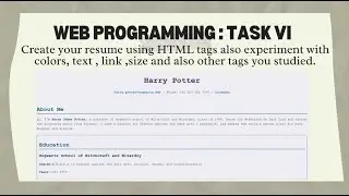 Create your resume using HTML tags | Web Programming | University Hub | #kakatiyauniversity #jntu