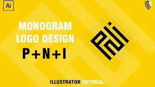 PNI Monogram Square Logo Design With a Grid | Adobe Illustrator Tutorial