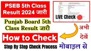 PSEB 5th Class Result 2024 Kaise Dekhe || How to Check Punjab Board 5th Class Result 2024