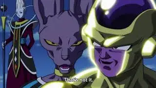 Beerus Saves Goku From  Frieza being attacked by another universe Beerus being scary warns frieza
