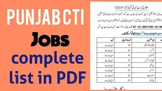 Punjab CTI Colleges Seats in PDF