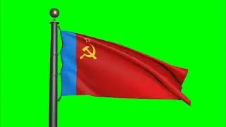 Fourth flag of the Russian SFSR 1954–1991 - Waving flag Green Screen