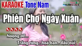 Phiên Chợ Ngày Xuân Karaoke Tone Nam 2022 | Nhạc Sống Thanh Ngân