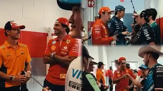 All F1 Drivers chilling together in Drivers Parade |  