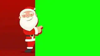 4K Animated Santa pointing green screen