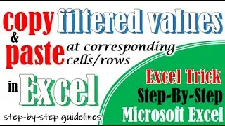 Copy filtered values and paste in the corresponding cells (rows) in Excel