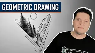 Creating a Geometric Drawing ✏️ with a Landscape - Complete Drawing Exercise