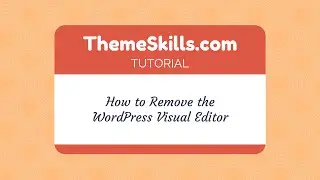 How to Remove the WordPress Visual Editor