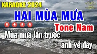 Hai Mùa Mưa Karaoke Tone Nam ( Bm ) Nhạc Sống Âm Thanh Quá Hay | Trọng Hiếu