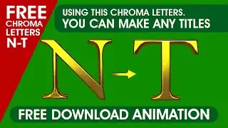 GOLDEN 3D ALPHABETS FREE ANIMATION ( N - T )  in Green Screen