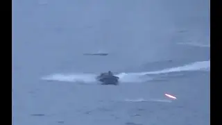 Video Footage of Drone Boat Attacking Russian Naval Ship Ivan Khurs North of the Bosphorus Strait