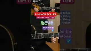 8 Minor Jazz Scales + LICKS - Guitar Tutorial #shorts