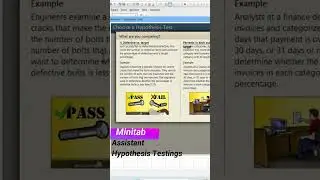 Minitab Assistant Menu - Hypothesis testing #minitab #hypothesistesting #shorts
