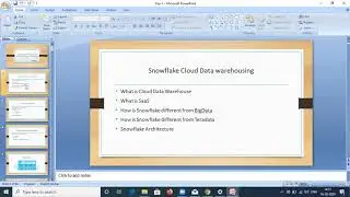 SNOWFLAKE cloud data warehousing - Course offering - By KP