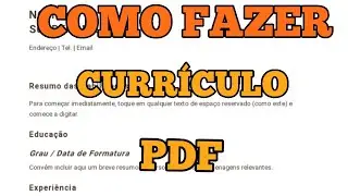 COMO CRIAR CURRICULO EM PDF NO CELULAR