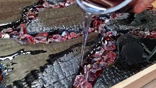 Burning Table of Wood and Epoxy  Fire Lava