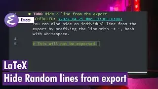 Org-mode - Hide any random line from export