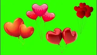 Valentines Heart Balloon Green Screen | Heart Green Screen Animation | Heart Chroma Key Background 💕