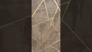 Brown wallpaper with gold foil lines for bed & living room 7531027513 | Delhiwallpapers #3dwallpaper