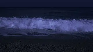 Fall Asleep with Powerful Waves at Night on Museddu Beach - Ocean Sounds for Deep Sleeping