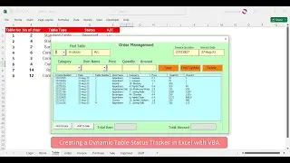 Restaurant Management System in Excel VBA Part-8 : Creating a Dynamic Table Status Tracker