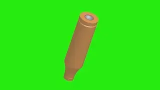 Bullet Shell Casing Eject and Spin green screen