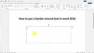 How to put a border around text in word 2016