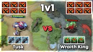 6x Sange and Yasha Tusk vs 6x Sange and Yasha Wraith King - Dota 2 1v1