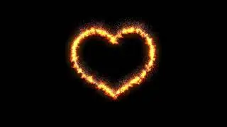 fire heart line effect loop animation - Download Stock Footage