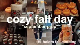 COZY FALL DAY IN MY LIFE VLOG 🎃🍂 fall baking, halara clothing haul, preparing for fall & shopping