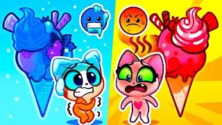 ❄️ Cold VS Hot Ice Cream 🔥 Opposites Challenge 🍦 Kids Songs & Nursery Rhymes 🎵