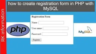 how to create registration form in PHP with MySQL