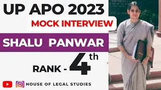 UP APO Topper's Mock Interview | Shalu Panwar | Rank - 4 | UP APO Toppers interview 2023