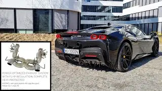 Ferrari SF90 Stradale exhaust sound, cold start, revs, launch control, interior sound, 4K