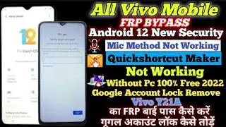 VIVO Y21A LATEST PATCH FRP UNLOCK //BYPASS // all latest vesion work this method//