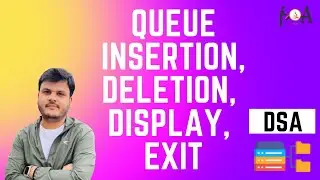 Queue (Programming Implementation) - Insertion, Deletion, Displaying Elements & Exit (Simple Queue)