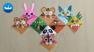 Как Сделать Закладки для Книг из Бумаги в стиле Оригами/Cute Animal Corner Bookmarks For Kids