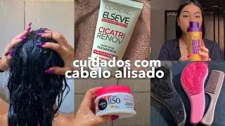 CRONOGRAMA CAPILAR CABELO ALISADO + DICAS QUE SALVARAM O MEU CABELO ✨🫶🏻 | etapa de hidratação 💦