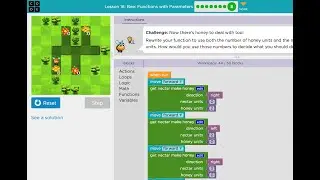 Code.org - Course 4 - Lesson 16 Bee Functions with Parameters
