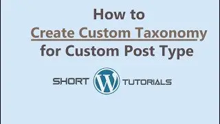 How to create custom taxonomy in wordpress