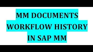 MM Documents Workflow History in SAP