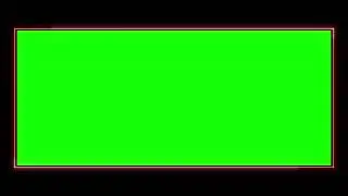 Red and White Square Shape Frame - Neon Effect - Green Black Screen - Chroma Key - No Copyright